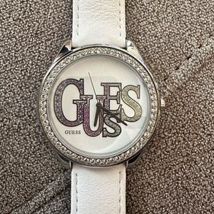 Guess watch with genuine leather watch